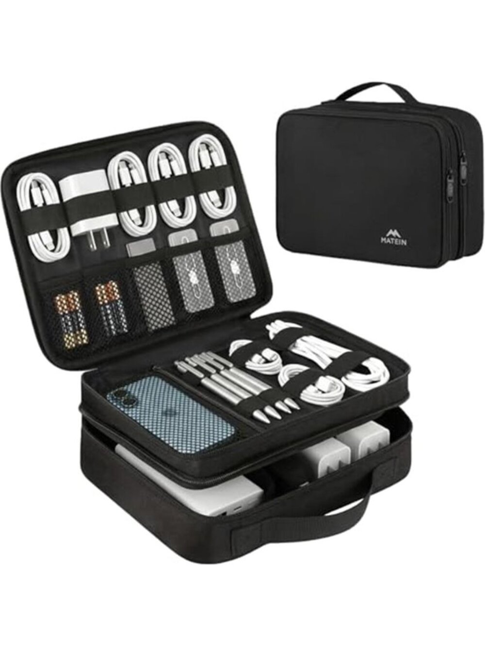 Electronics Organizer Travel Case, Water Resistant Cable Organizer Bag